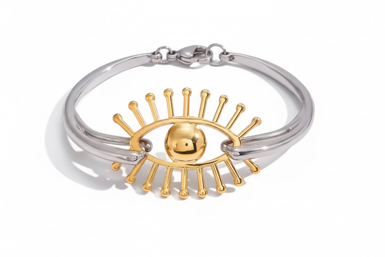 Bracelets eye silver & gold