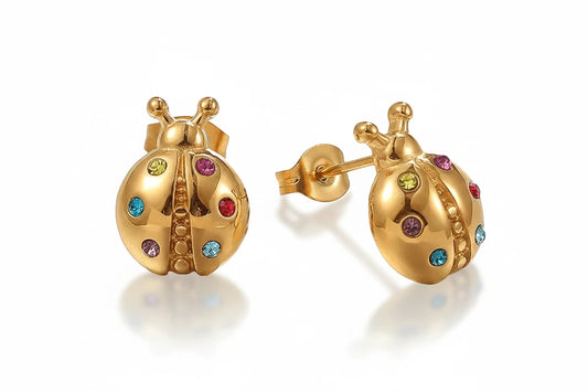 Earrings lady bug